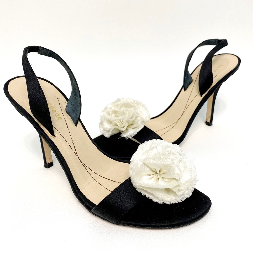 Kate Spade Rosette Black and Cream Heels